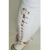 Elastīgas baltas skinny džinsu bikses , staras aizmugures daļā aukliņu akcents,klasiski  ,izmērs XS/34 (sniega baltas)