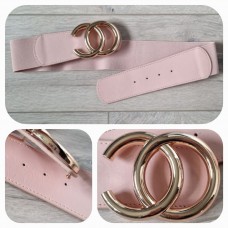 Elastīga gumijas josta + eko āda + zeltīta sprādze -  (tējas roze)