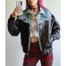 Džinsu/ plašķauduma bomber stila jaka, izmērs L/40 (melns)
