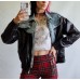 Džinsu/ plašķauduma bomber stila jaka, izmērs L/40 (melns)