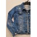 Ražotāja B.S. Jeans : Elastīga - džinsu auduma jaka ,klasiska stila modelis  ,izmērs L/40 ( zila ar balinājuma efektu + izdilumi)