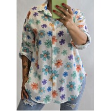 Itāļu ražotāja NEW Collection : 100% kokvilnas blūze/krekls ,,izmērs universāls 42-44-46-48 ( balts fons) nr - 5