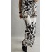 Itāļu ražotāja NEW COLLECTION : Viegla ,brīvi krītoša auduma bikšu kostīms : ,izmērs universāls 42-44-46 ( piena balts + melni un pelēki toņi))