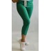 IOOSOO : Elastīga auduma leging-bikses - garums 7/8 ,sānos un aizmugurē kabatas  ,izmērs XL- 42 ( zaļas)