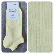 AURA.VIA : Plāna materiāla, elpojošas sporta zeķītes, izmērs 35 - 38 (maigi dzeltenas) 