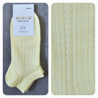 AURA.VIA : Plāna materiāla, elpojošas sporta zeķītes, izmērs 35 - 38 (maigi dzeltenas) 