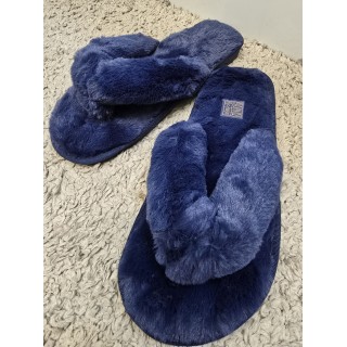 Pūkainas pirkstiņ/čības ,ar gumijas zoli ,izmērs 37-38 uz čībām  (tumši zilas)