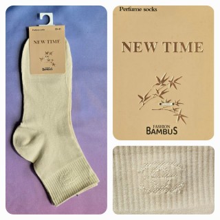 NEW TIME : Mīkstas bambusa klasiskās zeķes, izmērs 39 - 41 (gaiši bēša)