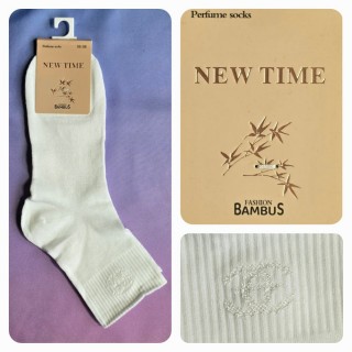 NEW TIME : Mīkstas bambusa klasiskās zeķes, izmērs 39 - 41 (sniega baltas) 