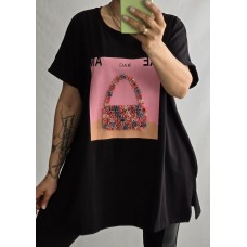 Turku firmas WAWA Premium : Elastīgs kokvilnas trikotāžas krekliņš ,izmērs universāls 50-52-54 ( melns)