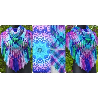 DRAUDZENES ♥ ROKU DARBS : Ļoti skaista ,pasakaini mīksta ,silta ,gaisīga šalle - trīstūra veida ar skariņām  (MANDALAS)