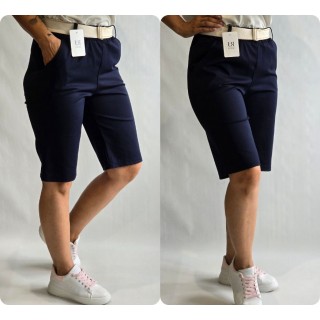 Itāļu RJ Moda : Elastīgi trikotāžas auduma šorti ,izmērs 4XL - 48 (tumši zili)