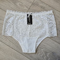 DORIMODES : Izmērs XL/42 (krēma balta ✿⁠) Sieviešu apakšveļa ar tilla/mežģīņu ziedu motīvu 