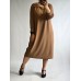 Poļu ražotāja : Klasiska stila kleita no elastīga auduma ( kremplīns) ,izmērs 6XL - 52 (camel)
