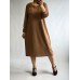 Poļu ražotāja : Klasiska stila kleita no elastīga auduma ( kremplīns) ,izmērs 6XL - 52 (camel)