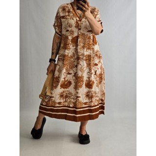 Itāļu ražotāja New Collection : Viskozes auduma kleita  ,izmērs universāls 48-50 ( ar rudu)