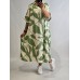 Ellen Rose : 100% Viskozes auduma kleita ,taisna piegriezuma ,izmērs 7XL - 54 (zaļš ar piena baltu)