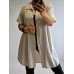 New Collection : Lina + kokvilnas auduma krekls ,aizmugurē garāks ,izmērs universāls 46-48-50-52 (bēša toņa) 