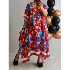 Itāļu ražotāja Bella Fashion : 100% viskozes auduma kleita ,brīva stila modelis s ,izmērs universāls 48-50-52-54