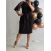 FASHION : Ļoti skaista ,grezna - klasiska stila kleita ,izmērs XXL/44 (melna)