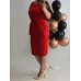 FASHION :Ļoti skaista ,grezna - klasiska stila kleita ,izmērs XL/42 (sarkana/melns)