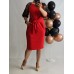 FASHION :Ļoti skaista ,grezna - klasiska stila kleita ,izmērs XL/42 (sarkana/melns)