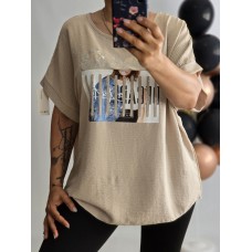 Itālu ražotāja New Collection : Viegla ,elastīga auduma bluzons ,izmērs universāls 46-48-50 (bēša toņa)