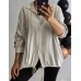 Itāļu ražotāja New Collection : 100% viskozes auduma krekls ( ar vieglu burzījuma efektu)  ,izmērs universāls 48-50-52-54 (bēša toņa)