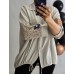 Itāļu ražotāja New Collection : 100% viskozes auduma krekls ( ar vieglu burzījuma efektu)  ,izmērs universāls 48-50-52-54 (bēša toņa)