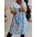 Poļu ražotāja : Viegla ,gaisīga auduma tunika  ,izmērs 4XL/48 ( balts ar gaiši zilu)
