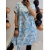 Poļu ražotāja : Viegla ,gaisīga auduma tunika  ,izmērs 4XL/48 ( balts ar gaiši zilu)