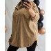 Smalka velveta auduma krekls  ,izmērs 7XL - 54 (smilšu brūns)