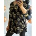 Poļu ražotāja KLAUDIA elastīga trikotāžas auduma tunika  ,izmērs 4XL - 48 ( melns fons ar bēša toņa virpuļiem)