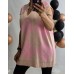 Itāļu New Collection : Adīta Veste ,V veida dekoltē ,bez piedurknes ,izmērs universāls 48-50-52-54 (maigi rozā ar pūdera/rozā)