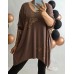 Turku ražotāja OVER CHIC : Elastīga viskozes trikotāžas tunika ,izmērs universāls 50-52-54 (kakao)