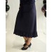 KUBA : Gludas ,elastīgas trikotāžas svārki ar oderi ,jostas iestrādāta gumija + sienas jostiņa ,izmērs XL - 42 (tumši zils fons + smalki balti zirnīši)