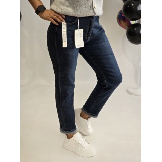 G- Smack : SUPER ♥ Sieviešu "MOM FIT " džinsi ar augsto jostasvietu, ,izmērs 7XL - 54 (mazgāti tumši zilas)