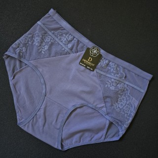 DORIMODES izmērs 3XL - 46 Sieviešu biksītes ar augsto jostasvietu ar caurspīdīgiem mežģīņu un sietiņa sānu paneļiem (lavanda)