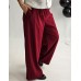 VcH Elastīgā velveta auduma platā griezuma bikses (Wide-leg) ,izmērs universāls 48-50-52 (bordo) 